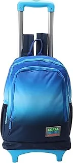 Coral High Kids Three Compartment Squeegee School Backpack - Navy Blue Blue Color Transition