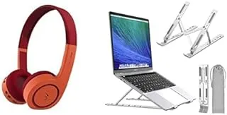 Laptop Essentials Bundle (Bingozones B18 Kid Headphones with Microphone, Wired Headset with 85db Volume + UGREEN Laptop Stand Aluminum Alloy Adjustable, Ergonomic, Portable Laptop Stand)