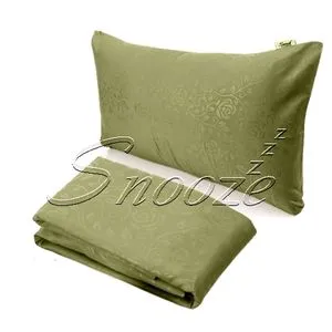 Snooze Fitted Jakared Microfiber Bed Sheet - Dark Green (flowery Design)+ Free Pillowcase