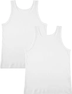 Charmaine Boys Classic Tank Top Cotton Vest (pack of 2)