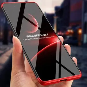 Realme 10 Pro+  Full Protection Case 3 In1 360° With Camera Shield - Black / Red