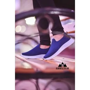 Multi-layer Textile Sneakers Bans Shoes - Dark Blue