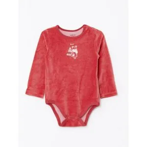 LC Waikiki Crew Neck Long Sleeved Embroidery Detailed Baby Girl Velvet Snap Fastener Body