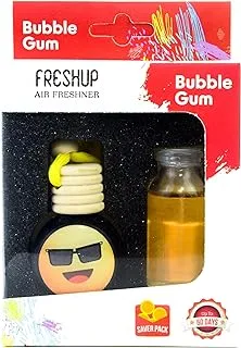 Generic Freshup Bubble Gum Smile Face 10ml + 10ml Refill Bottle - (Emoji and Hanger May Vary)