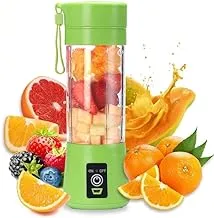 Portable Blender Smoothies Personal Blender Mini Shakes Juicer 380 ml Cup USB Rechargeable Cordless Shaker Bottle (Green)