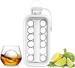 HANDA Ice Ball Maker Portable 2 in 1 Ice Cube Trays With 17 Grids Flat Body Lid Cooling Ice Pop/Cube Molds For Hockey,Cocktail,Coffee,Whiskey,Champagne,Beer,Juice