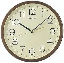 Seiko Wall Clock Quiet Sweep Hand-QXA808B - Cream & Brown