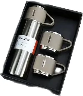 500Ml (16.9) 304 Stainless Steel Thermos Vacuum Flask with 2 Cup (Set) (cream)