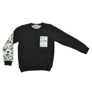 Bongo Boy Regular Fit Round Neck Long Sleeve Sweatshirt - Black