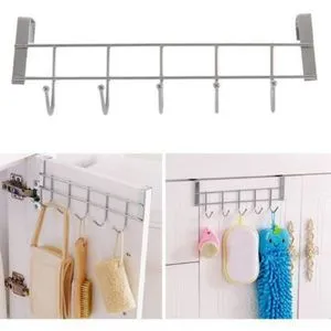 Stainless Steel Hanger 6 Hooks. Installation On The Kitchen Cabinet Without Screws