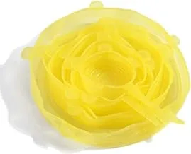 Fresh Food Silicone Stretch Lids 6 Pack of Different Sizes (yellow)