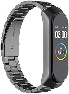 استبدال حزام الساعة من الفولاذ المقاوم للصدأ متوافق مع Xiaomi Mi Band 3/4