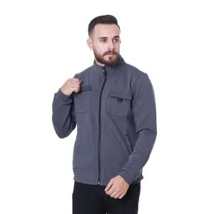 Activ Lead Grey Plain Lightweight Jacket With Double Badge Pockets