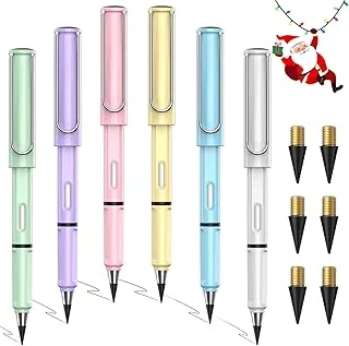 ALECPEA Pack of 6 Eternal Plastic Pencils - Sustainable, Inkless Pencil without Sharping, Durable Magic Pencil, Pencils Set - Magic Pencil, Infinity Pencil with Elegant Look