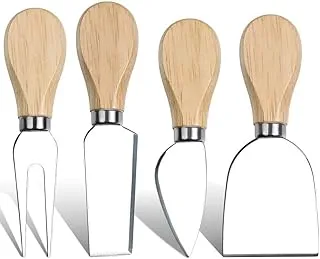 4 Pcs Set Cheese Knives with Wood Handle Steel Stainless Cheese Slicer Cheese Cutter