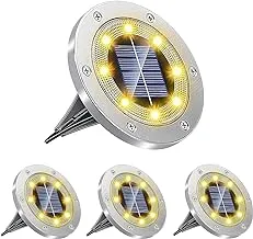 PrimeShop Solar Ground Lights 4 LED Solar Garden Lights Outdoor Waterproof