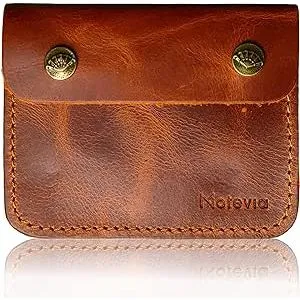 Motevia Wallet Card Genuine Leather Card Slots Coin - Brown