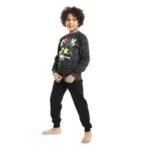 Red Cotton Boys' Winter Pajama Set