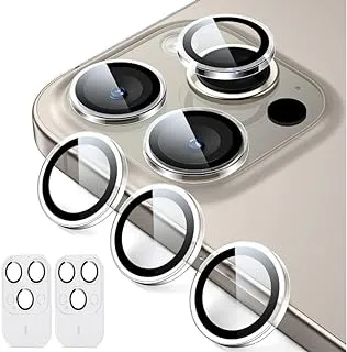Iphone 14 pro/iphone 14 pro max camera lens protector, [keep lens original design] anti-scratch 9h tempered glass camera cover screen protector metal ring accessories - deep purple