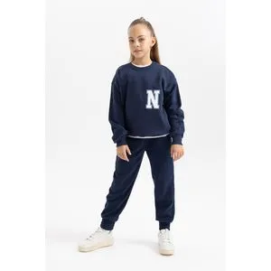 Defacto Girl Regular Fit Crew Neck Long Sleeve Knitted Sweat Shirt.