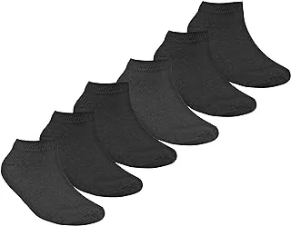 Stitch Kid's Pack of 6 Lycra Ankle Casual Socks - Black - 26/29 EU