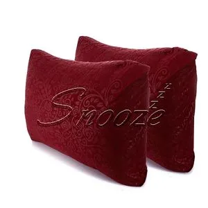 Snooze Jakared Microfiber Set Of 2 Pillowcases 50*70 Cm - Dark Red (flowery Design)