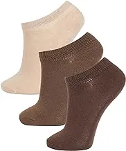 DeFacto Boy Casual Set of 3 Low Cut Ankle Socks, Brown & Beige Shades 29-34