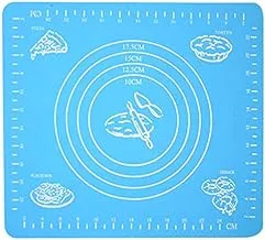 IQILANY 50x40cm Large Silicone Mat with Measurements,for Baking,Sugar craft,Fondant,Pastry,Icing Cake,Clay - Blue