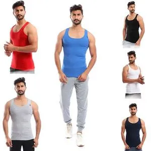 Cottonil Bundle Of Six Solid Sleeveless Derby - For Men