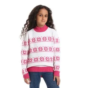 Caesar Girls Wool Pullover With Mutlicolour Design