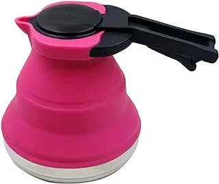 FBWSM 1.5L Portable Silicone Foldable Water Kettle for Camping and Indoor-Pink