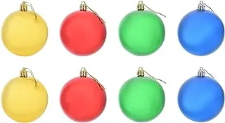 Generic Plastic Medium Shiny Christmas Tree Ornaments Balls For Christmas Festival Party Set Of 4 Pieces - Multi Color