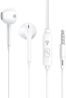 Tingwode S1 Metal Pure Sound Earphone With Microphone And Comfortable Wearing Design Practical For Mobile Phones 1.2 Meter - White