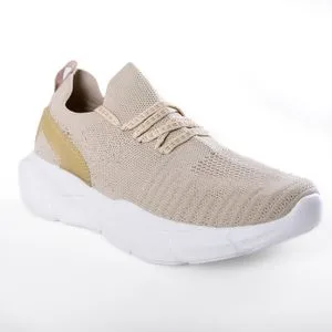 Activ Hard Rubber Sole Decorative Lace Slip On Sneakers - Beige