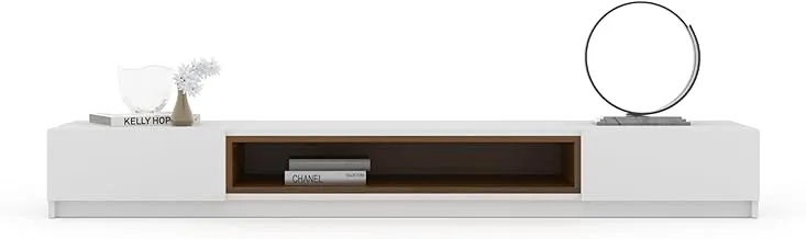 Nine elements-TVU-200-C-M-White TV UNIT 2 leafs and central shelf - 200x25 cm 200 CMx45 CMx25 CM