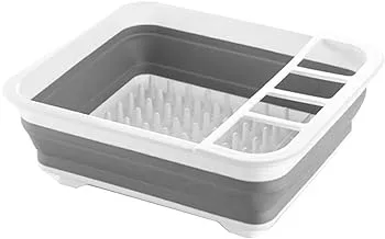 Collapsible Dish Drying Rack, Dinnerware Basket Plates Drainer with Adjustable Dishes Collapsible Dish Drainers, for Kitchen Counter Motorhome