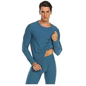 Set Of Full Sleeve & Pant Thermal For Men Turquoise