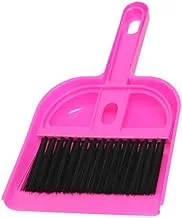 Desktop Keyboard Clean Mini Brush Dust Pan Set Black & Pink