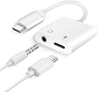 Generic Type C to 3.5 Adapter USB C to 3.5mm Headphone Jack Fast Charging Type C Jack White