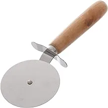 Kitchen Ware S-006 Stainless Steel Pizza Cutter With Wooden Handle - Wooden Silver