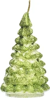 Generic Magic Glitter Candle With Christmas Tree Shaped For Christmas Party Decor White Green