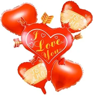 Maayergy Helium Balloons Heart Set For Decoration For Endless Hours Of Entertainment - Multi Colour