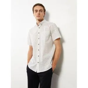 LC Waikiki Regular Fit Short Sleeve Patterned Poplin Men's Shirt