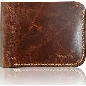 Motevia Men's Genuine Leather Wallet Leather Crazy Horse   (Brown)