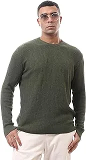 Ravin mens Men Pullover Round Neck Black Chunky Knit Pullover Pullover Sweater