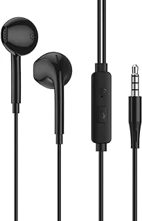 Tingwode SV-7 Metal Pure Sound Earphone With Microphone And Comfortable Wearing Design Practical For Mobile Phones 1.2 Meter - Black