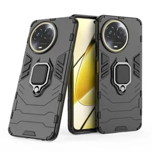 Realme 11 5G Iron Man Full Protection Cover With Ring & Camera Shield Cover- Black