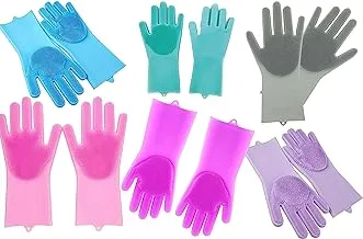 Heat Resistant Non-slip Waterproof Durable Silicone Dishwashing Gloves for Fruit and Vegetable Cleaning