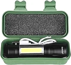 Portable USB Rechargeable Flashlight &COB Work Light Pen Torch Lamp