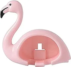 Bathroom Wall Mounted Toothbrush Holder Cartoon Flamingo Shaped Rack